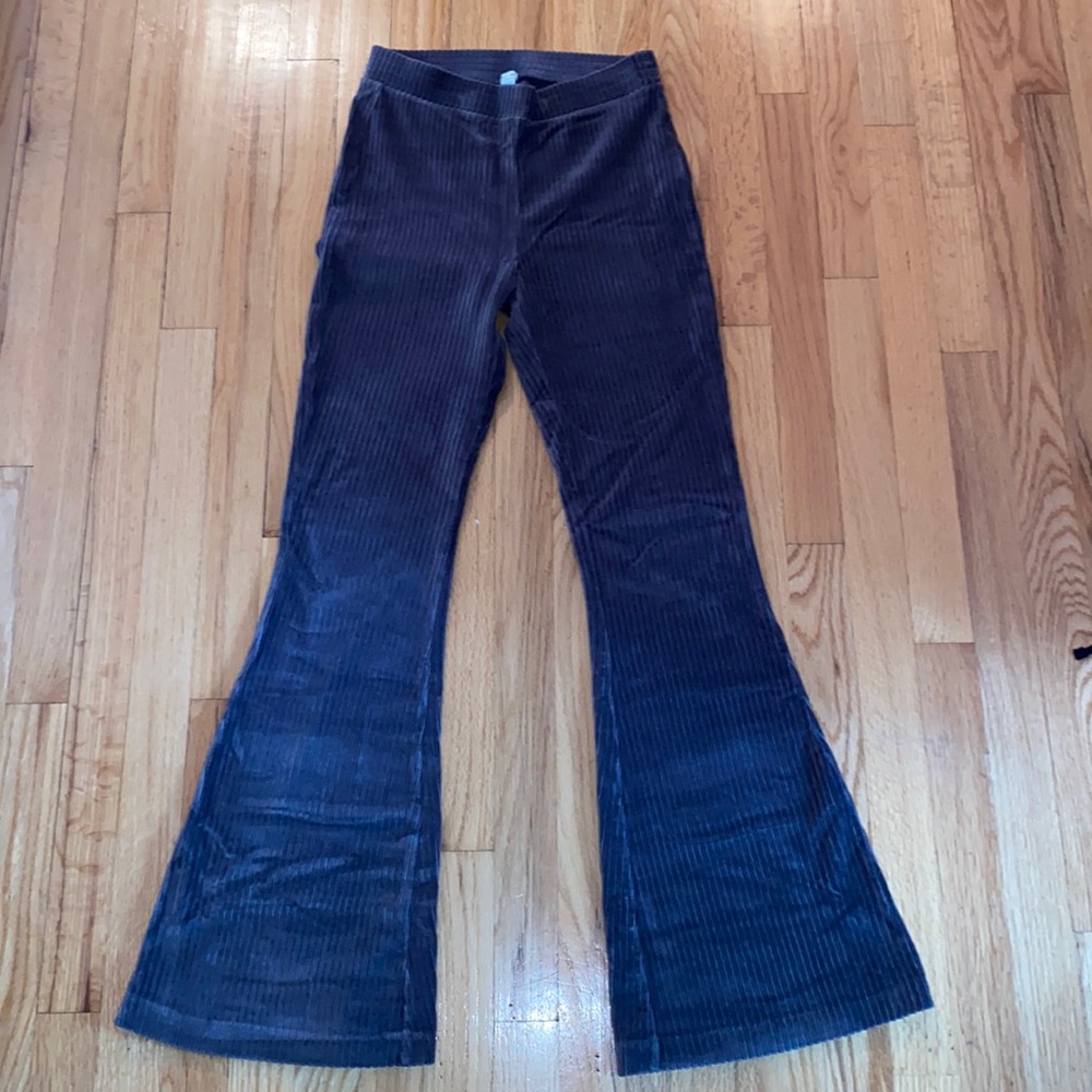 Aerie Mid Rise Velvet Flare Pants